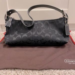 Coach Black Signature Canvas Small Shoulder Bag - excellent condition